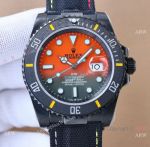 Swiss Rolex DiW Submariner Limited Edition Watch DLC Case Orange Ombre Dial